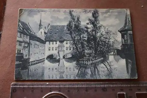 tolle alte Karte - Nürnberg  Partie an der Museumsbrücke 1916