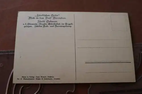 tolle alte Karte - Ansicht Oederan - Blick in das Dorf Börnichen  - 1910-20 ?