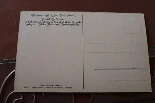 tolle alte Karte - Ansicht Oederan - Am Teichplan   - 1910-20 ?