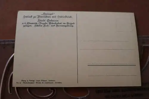 tolle alte Karte - Ansicht Oederan - Schloß zu Börnichen und Teich  - 1910-20 ?