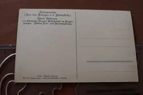 tolle alte Karte - Ansicht Oederan - Anlagen in der Unterstadt   - 1910-20 ?