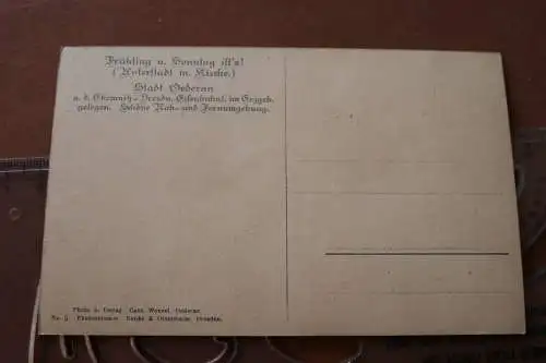 tolle alte Karte - Ansicht Oederan - Unterstadt mit Kirche   - 1910-20 ?