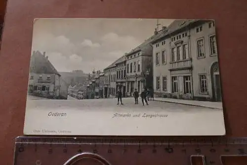 tolle alte Karte -  Oederan -Altmarkt und Langestrasse  - 1910-20 ?