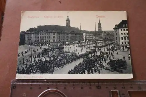 tolle alte Karte - Dresden Hauptstrasse - Aufziehen der Wache 1910-20