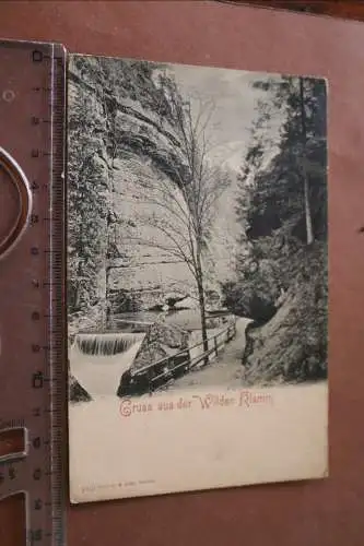 tolle alte Karte - Gruss aus der Wilden Klamm 1880-1900