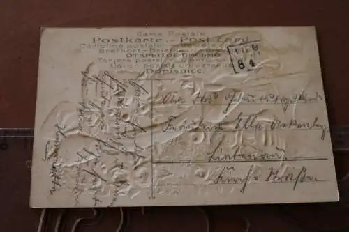 tolle alte Prägekarte - Glückwunsch zum Geburtstag 1900-1910
