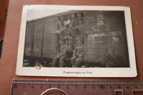 alte Foto-Karte - Truppentransport zur Front 1917