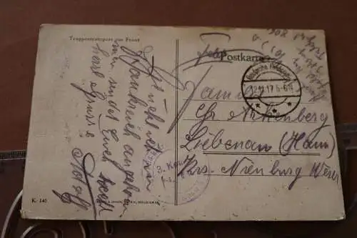 alte Foto-Karte - Truppentransport zur Front 1917
