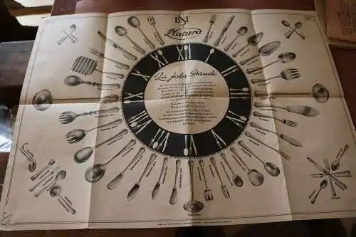 tolles altes Werbeblatt und Preisliste Platura-Besteck - Bremer Silberwaren 1951