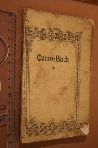 altes Conto-Buch von 1906 mit schriftlichen Eintragungen