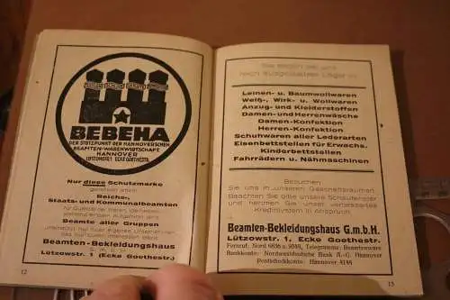 altes Jahrheft - Deutscher Beamtenbund Ortskartell Hannover 1926