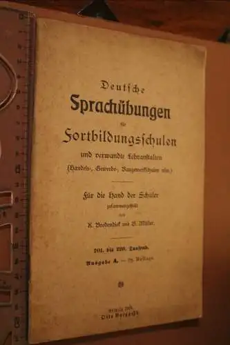 altes Heft - Deutsche Sprachübungen für Fortbildungsschulen 1919