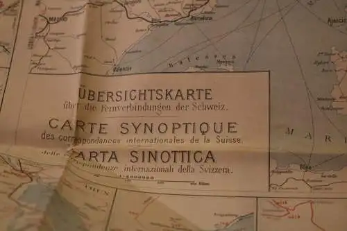 Alte amtliche Übersichtskarte zum Kursbuch Schweiz  1926