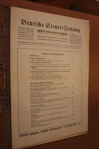 altes Heft - Deutsche Steuer-Zeitung - Nr.4  1950 