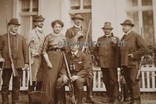 Tolles altes Foto Gruppe Jäger mit erlegtem Wild - Raum Sommerfeld-Fkfr 1910-20