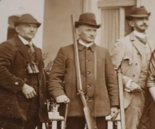 Tolles altes Foto Gruppe Jäger mit erlegtem Wild - Raum Sommerfeld-Fkfr 1910-20