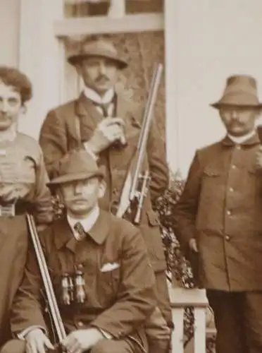 Tolles altes Foto Gruppe Jäger mit erlegtem Wild - Raum Sommerfeld-Fkfr 1910-20