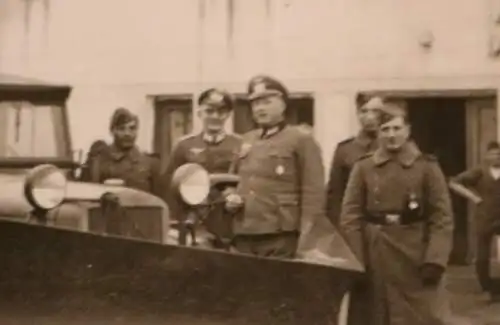 tolles altes Foto - Einheitswagen mit Schneepflug 1941