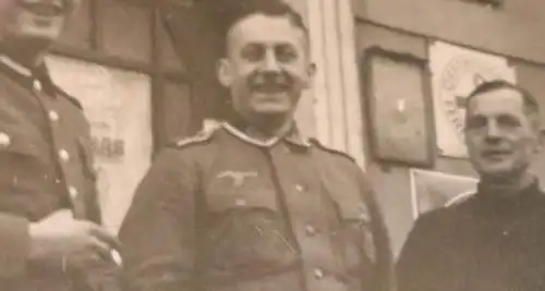 tolles altes Foto Soldaten - Werbung Salem 6 und andere - Großbrück ? Schlesien 