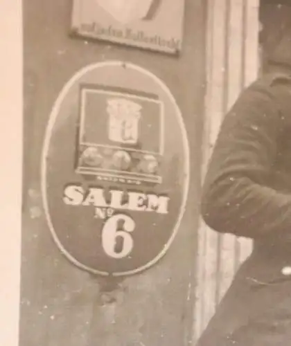 tolles altes Foto Soldaten - Werbung Salem 6 und andere - Großbrück ? Schlesien 