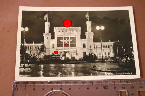 alte Karte Breslau Hauptbahnhof - 30-40er Jahre 