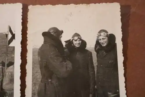 Zwei tolle alte Fotos Fluglehrer mit Schüler - Hamburg-Fuhlsbüttel 1934