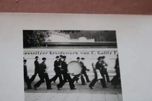 Tolles altes Foto -  Musikkorps ? Grassnitzer Kreidewerk von C. Galitz