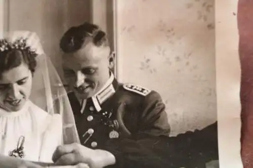 tolles altes Foto - Hochzeit eines Soldaten