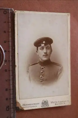 tolles altes CDV-Foto - Portrait eines Soldaten  Metz