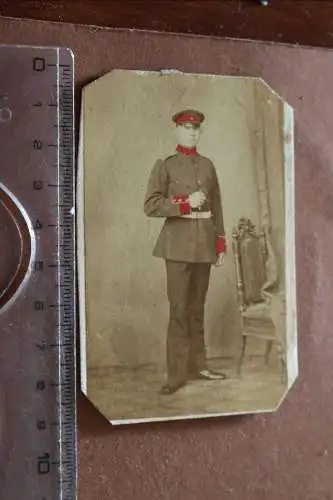 tolles altes CDV Foto - Portrait eines Soldaten coloriert - Münster