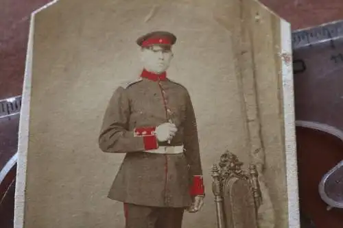 tolles altes CDV Foto - Portrait eines Soldaten coloriert - Münster