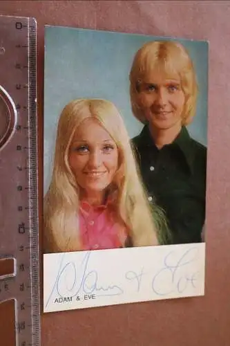 tolle alte Karte Sänger Duo  Adam & Eve  original signiert 