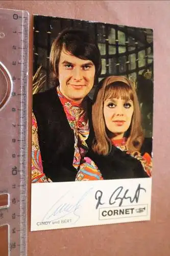 tolle alte Karte Sänger Duo  Cindy und Bert  original signiert 