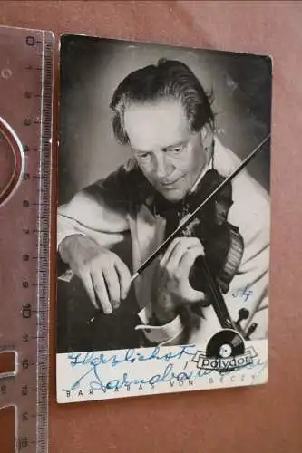 tolle alte Karte Barnabás von Géczy   Violine   original signiert 