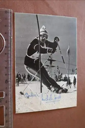 tolle alte Karte - Michèle Jacot  Frankreich Skirennläuferin original Signatur 