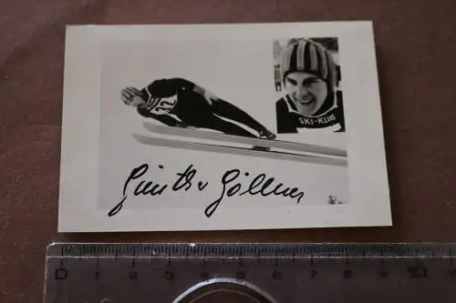 tolles altes Bild  Günther Göllner Skispringer   original Signatur 