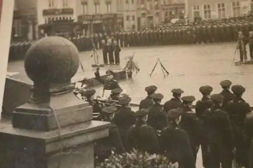 Drei tolle alte Fotos - Matrosen Vereidigung  - Marktplatz ??? Ort ?? 30-40er Ja