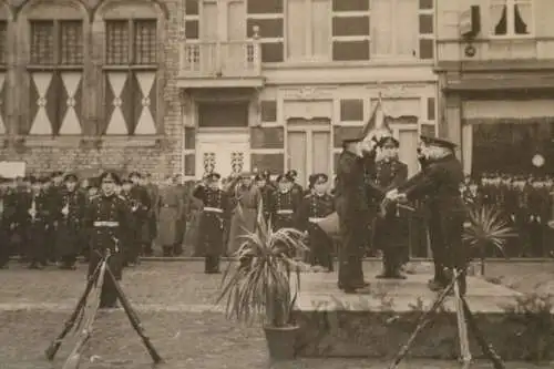 Drei tolle alte Fotos - Matrosen Vereidigung  - Marktplatz ??? Ort ?? 30-40er Ja