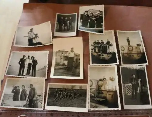 11 alte Fotos Matrosen Kriegsmarine auf Schiff - 30-40er Jahre