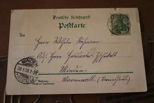 tolle alte Karte -  vom Bahnhof Steinhude  Ansichten - 1903