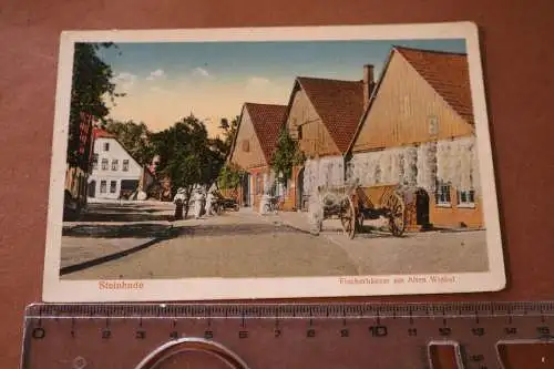 tolle alte Karte - Steinhude Fischerhäuser am Alten Winkel  1917