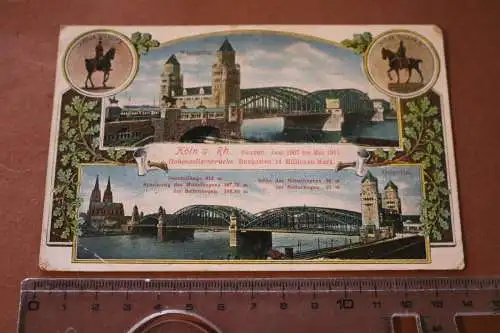 tolle alte Karte  - Köln am Rhein Hohenzollernbrücke  1914