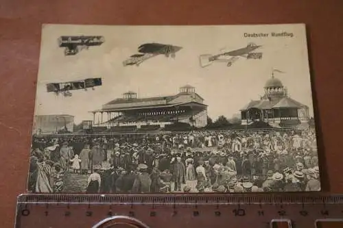 tolle alte Karte - Deutscher Rundflug - Flugzeuge  - Ort ? 1914-18