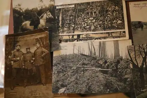 15 tolle alte Fotos   Ansichtskarten - Soldaten - Frankreich - Stempel - Feldpos