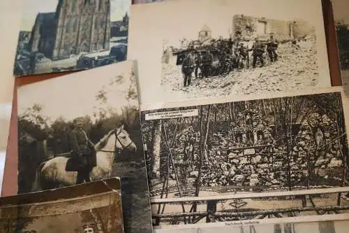 15 tolle alte Fotos   Ansichtskarten - Soldaten - Frankreich - Stempel - Feldpos