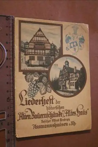 tolles altes Liederheft - Alten  Bauernschänke Altes Haus Assmannshausen mit Fot