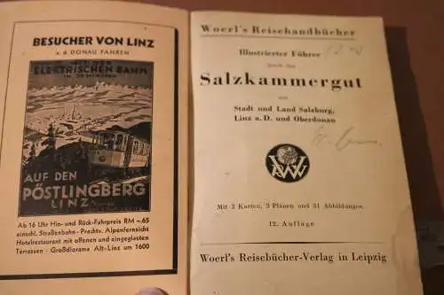 Altes Buch - Woerl - Reisehandbuch - Salzkammergut mit Karten - 1910-20 ??