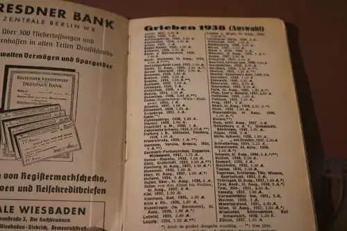 Altes Buch - Grieben Reiseführer - Wiesbaden - 1933 mit Karte