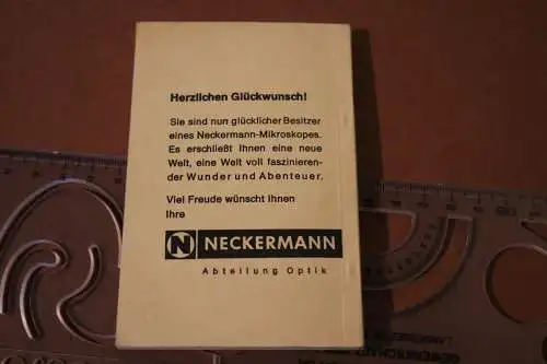 tolle alte Bedienungsanleitung - Neckermann Mikroskop - Miniaturbibliothek 1951