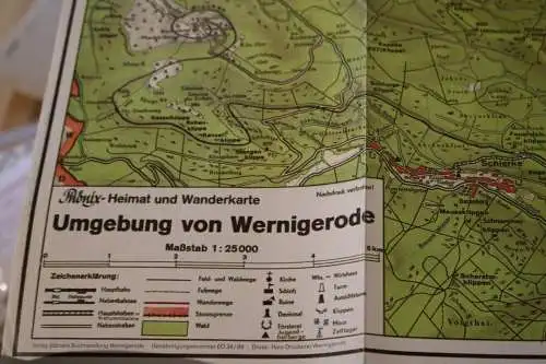 Phönix Heimat und Wanderkarte - Umgebung Wernigerode 1:25.000 - 1989